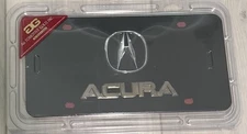 ACURA Logo Black Stainless Steel vanity license plate tag RAISED 3-D LOGO