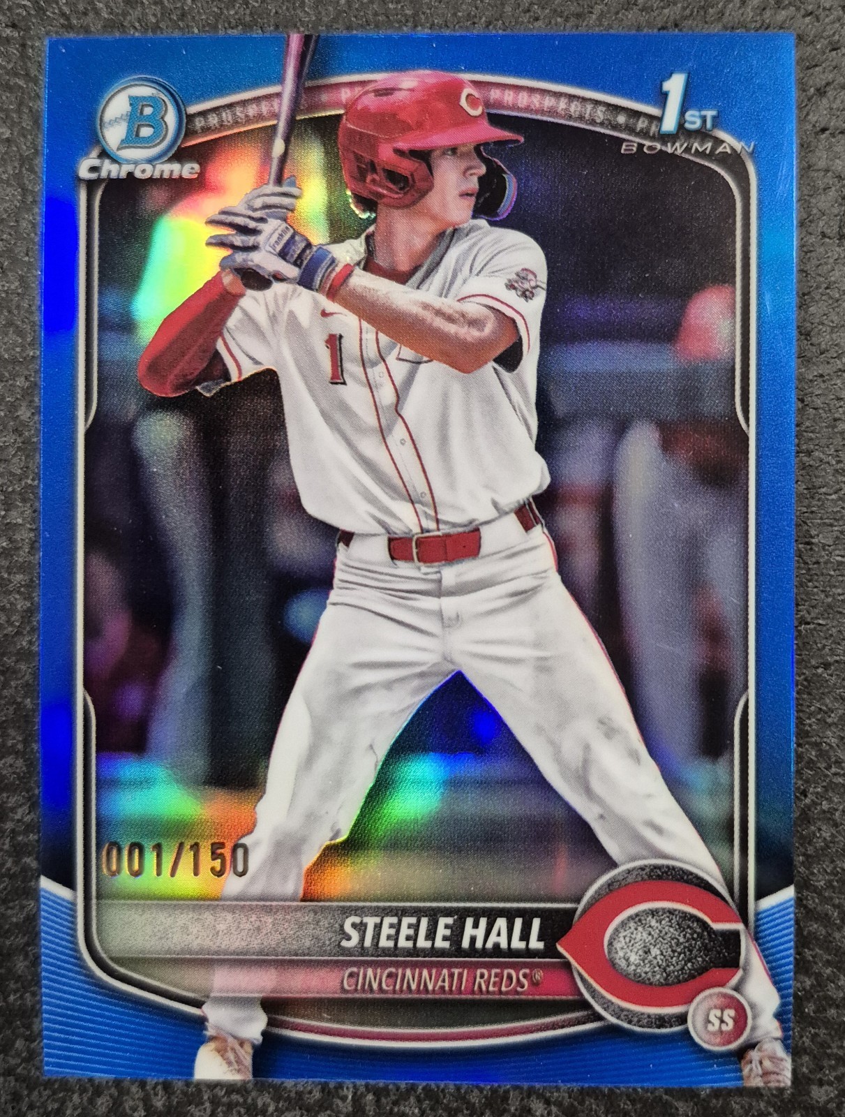 2025 Bowman Draft Steele Hall 1st Bowman Chrome Blue Refractor /150 #BDC-20