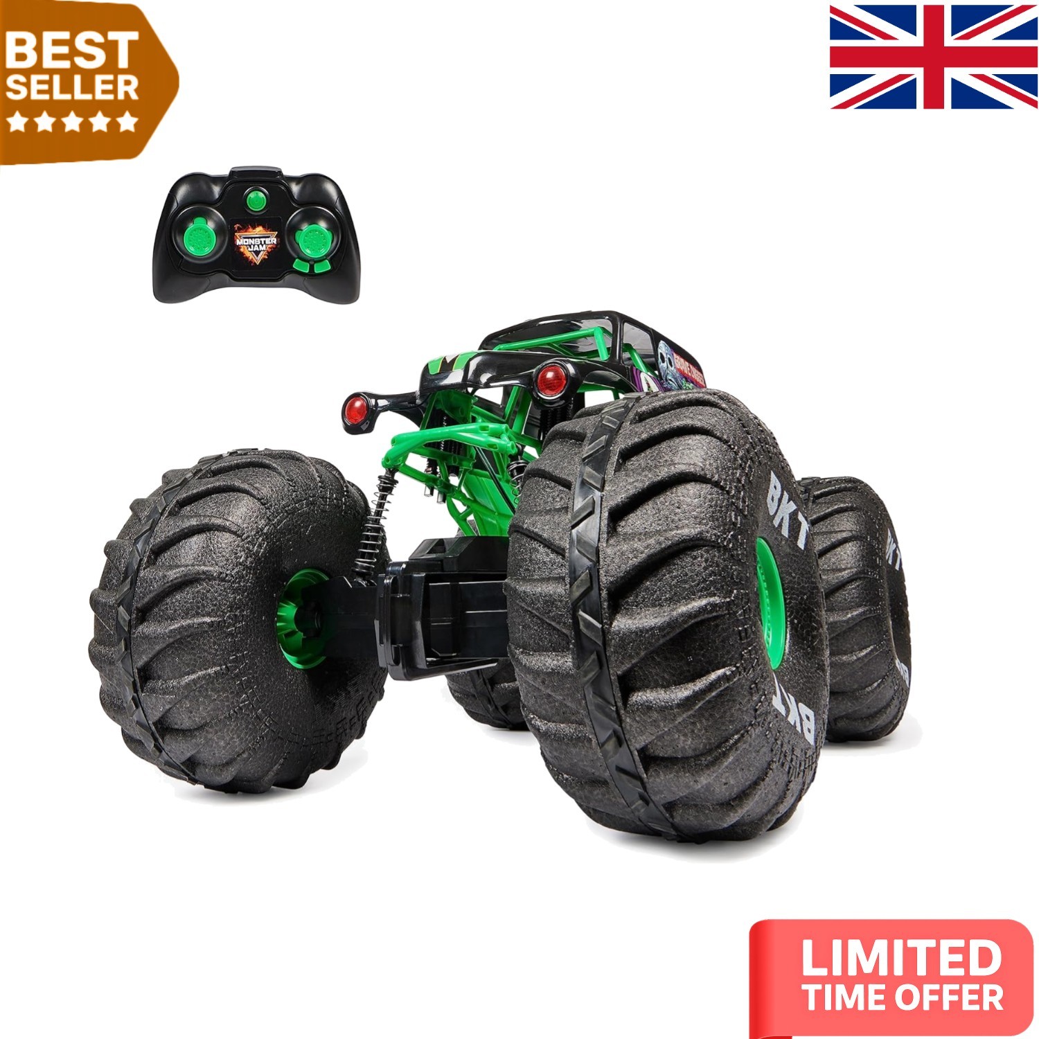 Adventure-Ready Mega Grave Digger RC Monster Truck, Perfect for Kids Age 4+
