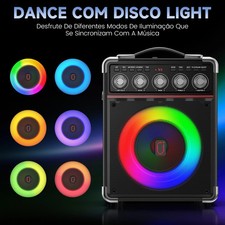 Karaoke Machine with 2 Microphone, Bluetooth Karaoke Speaker with LED Light