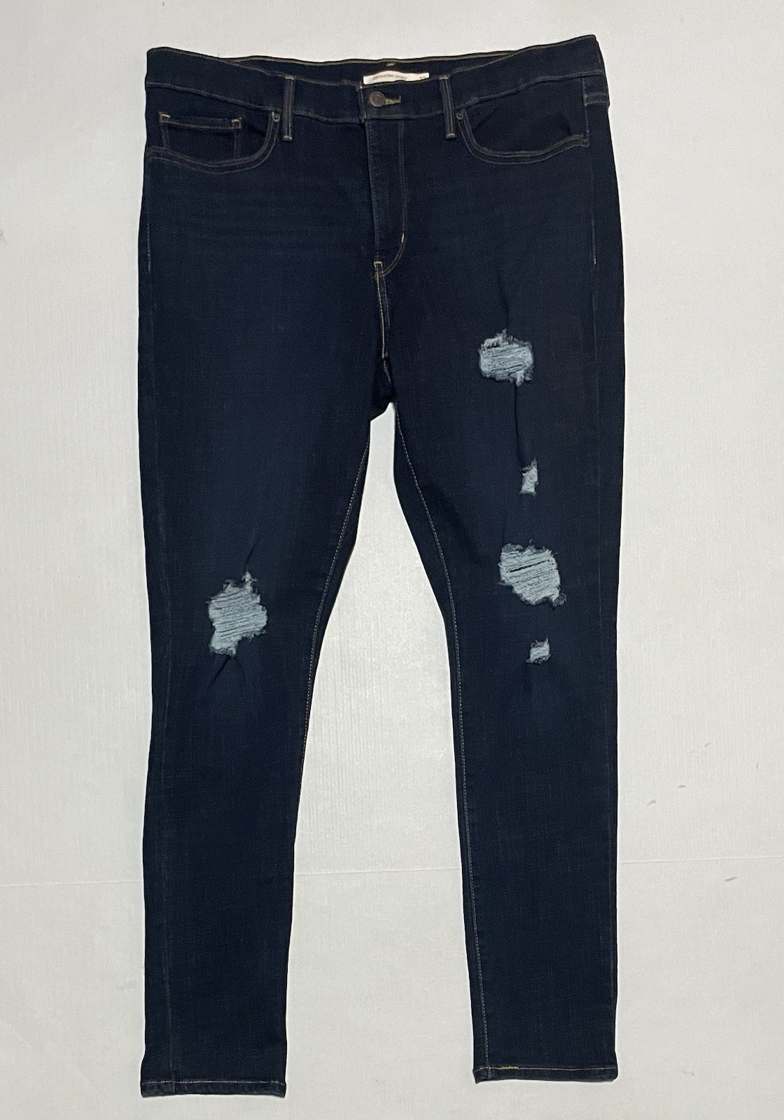 Levi's 311 Jeans Womens 33 X 30 Dark Denim Distressed Shaping Skinny Mid Rise