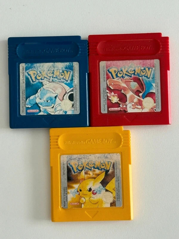 Genuine Pokemon Yellow Red And Blue Nintendo Game Boy Bundle Cartridges Only