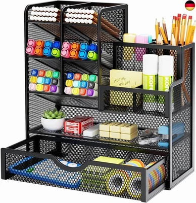 Marbrasse Netz Schreibtisch-Organizer,Multifunktionaler Stiftehalter mit