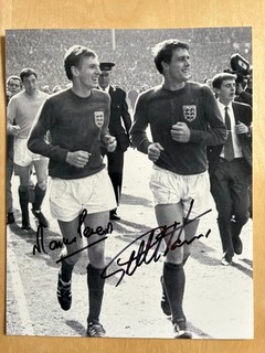 Geoff Hurst & Martin Peters Signed 10x8 Photo England 66 World Cup Autograph COA