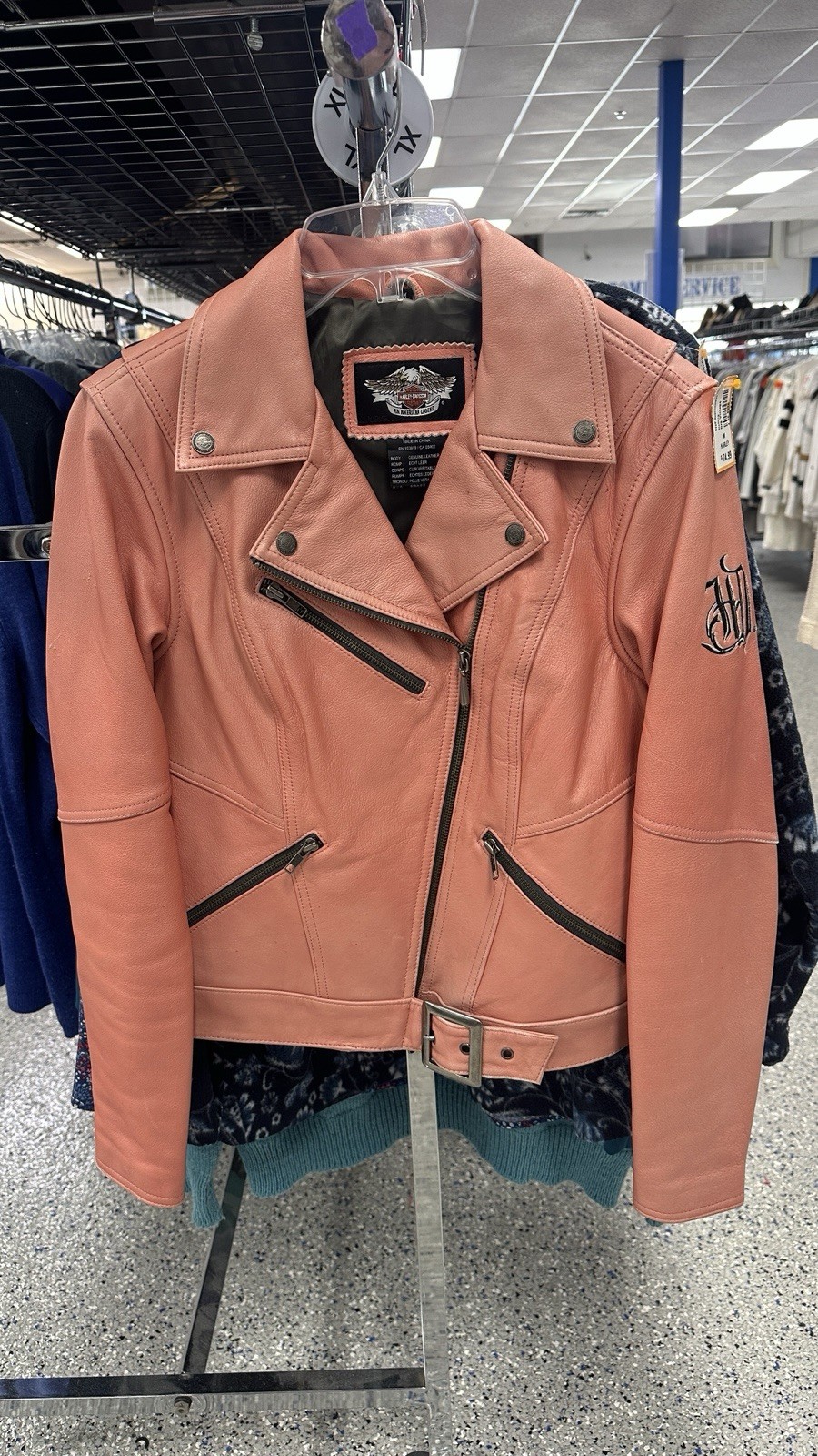 Pink Harley Davidson leather jacket