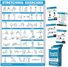 Quickfit 2 Pack - Stretching Exercise Poster - Laminated 18" X 27"  Bodyweight