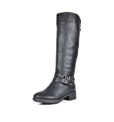 Dream Pairs UNCLE Women s Knee High Riding Boots Black Faux Leather Zip US 7.5
