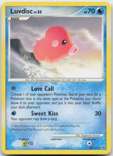 Luvdisc 35/127 Rare Platinum Pokemon MP