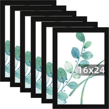 Set of 6 Black 16x24 Picture Frames for Wall Gallery Display