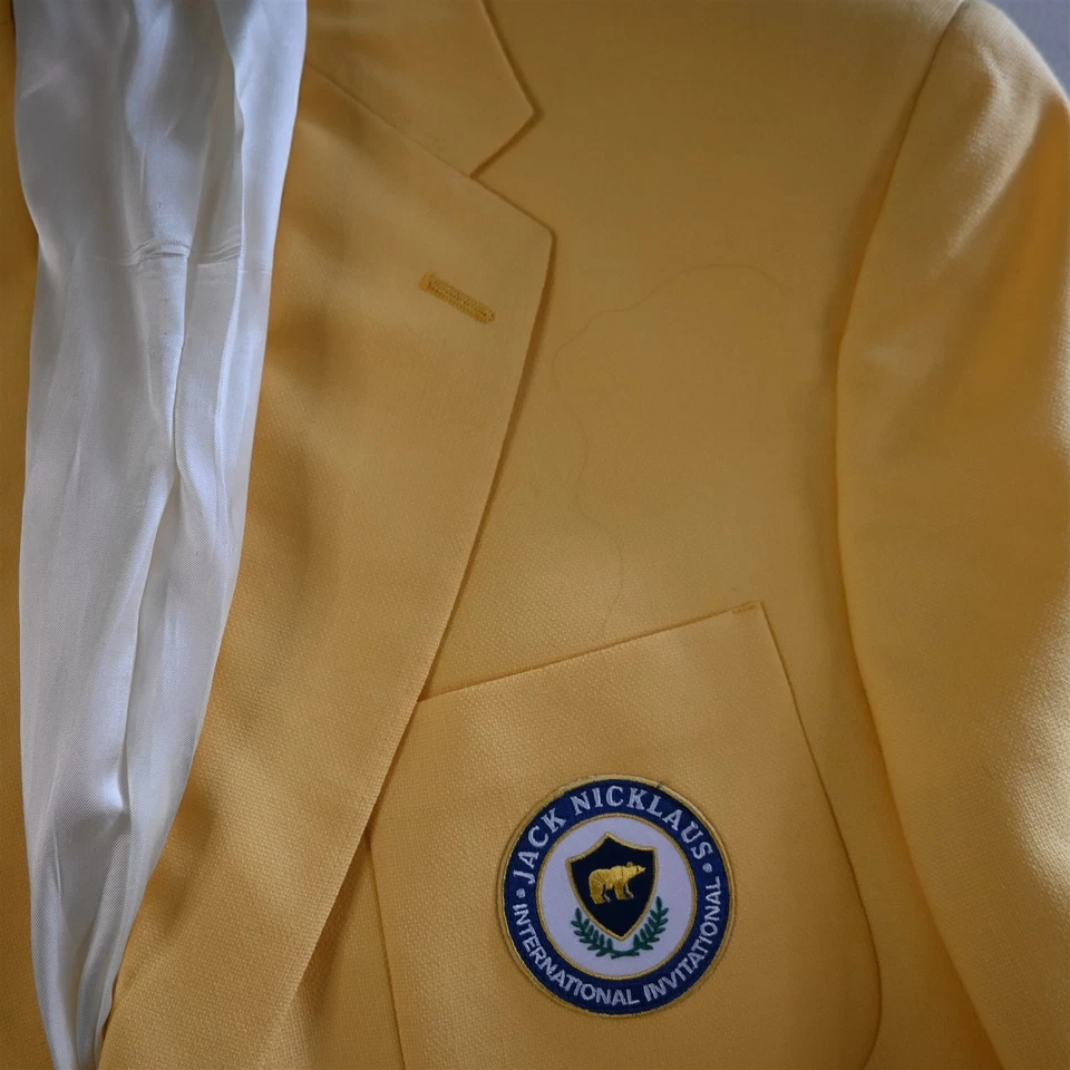 Blazer Traje Chaqueta Abrigo Deportivo Jack Nicklaus 46L Amarillo 100% Lana Golf Para Hombre Foto 2 de 4