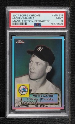 2007 Topps Chrome The Story Refractor 450/500 Mickey Mantle PSA 9 MINT HOF 09gn