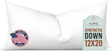 Synthetic down Pillow Insert - 12X20 down Alternative Pillow, Ultra Soft, Sma...