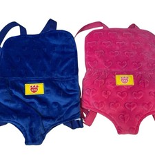 Build A Bear Workshop Bear Soft Backpack Pet Baby Doll Carrier BAB Pink And Blue