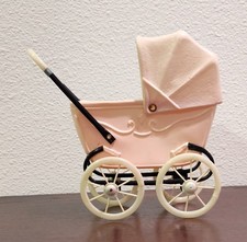 Antique Toy Pink Celluloid 5 3/4 Baby Doll Carriage Marked Made In Japan