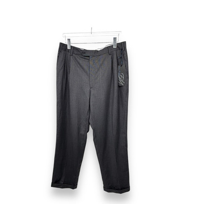 Enzo Mantovani pants men's 36/30 100% wool pleated dress gray super 110's NEW