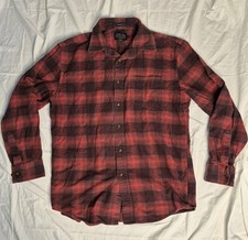 Pendleton Mens Mason Red Plaid Button Up Flannel Shirt L Large