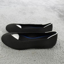 Rothy's The Flat Shoes Womens Size 6.5 Black Knit Ballet Flats Washable Casual