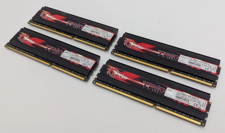 G.Skill Trident X 32GB Kit (4x8GB) DDR3 2400 MHz RAM F3-2400C10Q-32GTX - No Fins - Image 4 of 4