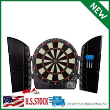 65 Game Variations Electronic Dart Board Set with Digital Scoreboard Cabinet