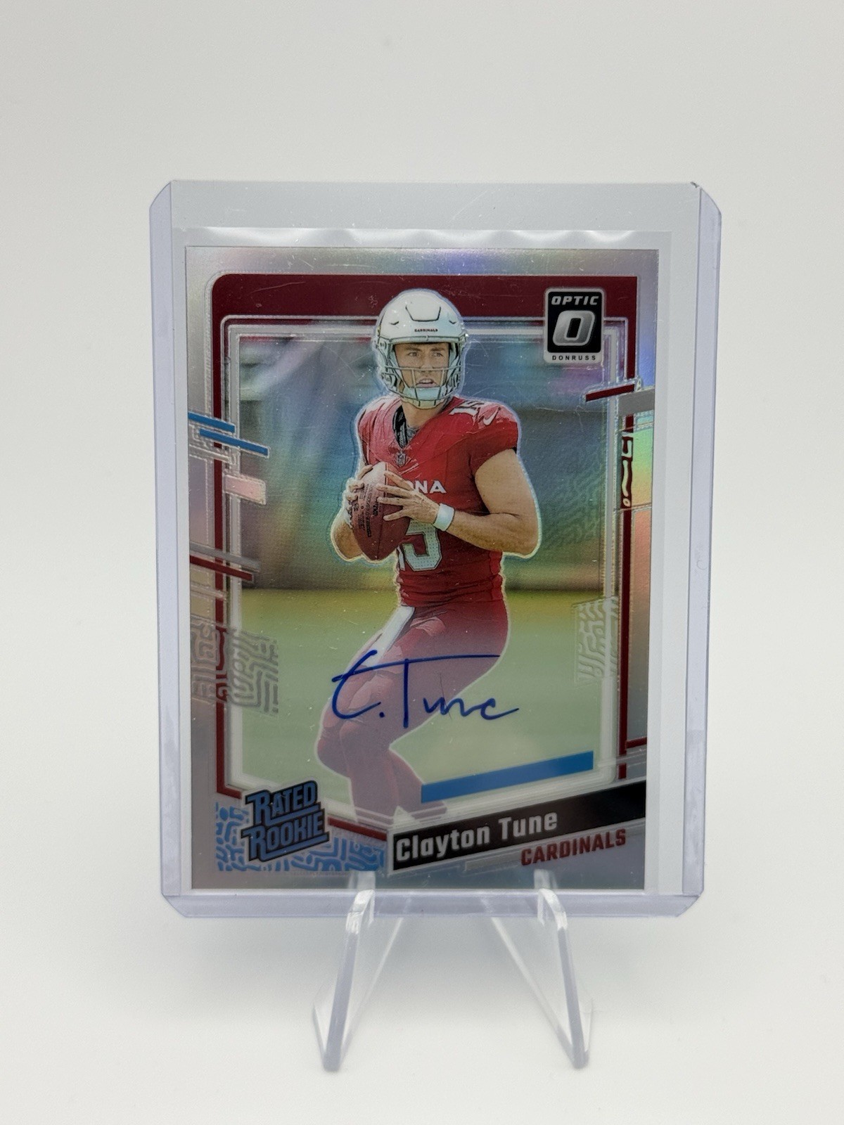 CLAYTON TUNE 2023 Optic #202 Silver Holo Rated Rookie RPS Auto /150 CARDINALS
