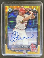 2025 Bowman JJ Wetherholt Chrome Auto Gold Lava Refractor 1st #/50 Cardinals