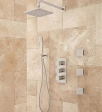 Signature Hardware | Ryle Thermostatic Shower System wHand Shower | Brushed Nick
