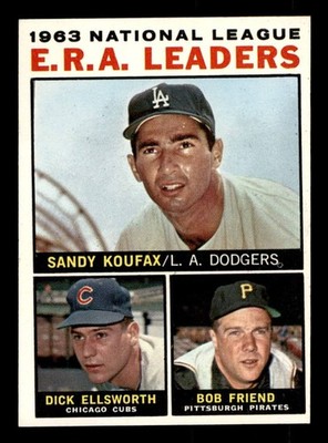 1964 Topps #1 1963 NL E.R.A. Leaders - NM