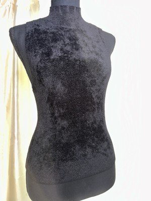 IRO Paris Women's Shirt Size Small Sleeveless Mock Neck Top Black STRETCHY