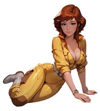 2493 April O'neil Sticker, Made In USA, Laminated, Waifu, Sexy, Anime, Curvy