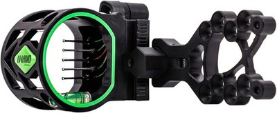 LWANO 5 Pin Bow Sight with Rheostat Light and Reversible Mount Design Black 