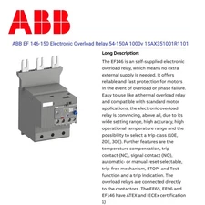 ABB EF 146-150 Electronic Overload Relay 54-150A 1000v 50/60hz 1SAX351001R1101 
