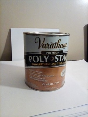 Varathane Premium Poly & Stain Oil Based, CLASSIC OAK  1 Quart GLOSS FREE SHIP