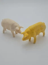 Vintage Tim-Mee Toys Plastic Farm Pigs Lot of 2 Animals Made in USA