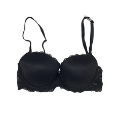 Victoria's Secret Dream Angels Black Lace Lined Demi Bra 32DD 419872-QB4