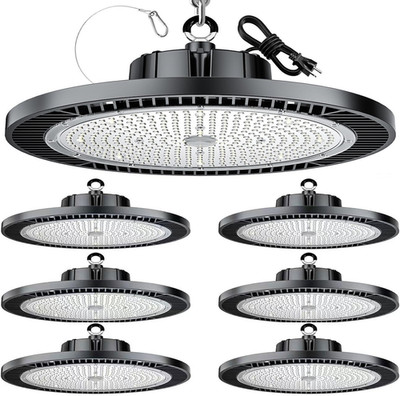 6Pack Super Bright 200W LED High Bay Light with 30000Lm 5000K,100V-277V,5000K wi