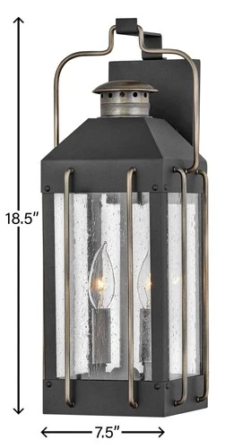 Fitzgerald 18 1/2" High Textured Black Outdoor Wall Light - Picture 5 of 9