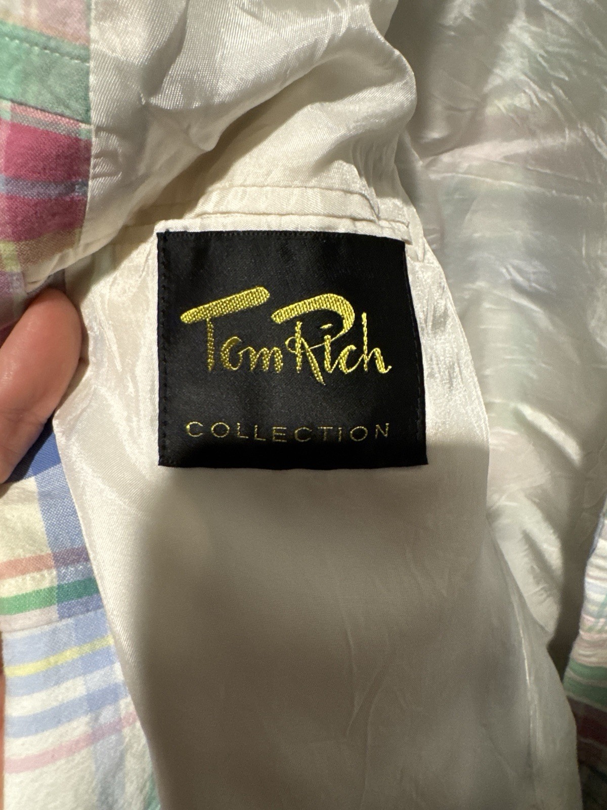 Tom Rich Collection Patchwork Blazer Jacket Paste… - image 10