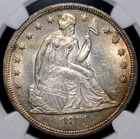 1871 SEATED LIBERTY "WITH MOTTO" DOLLAR NGC MS 61, AN INEXPLICABLE GRADE, AS