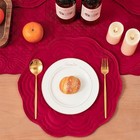  Quilted Round Table Placemats Set of 6 piece Placemats(15" Diameter) Round-red