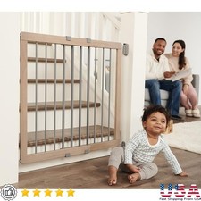 Adjustable Extra Wide Safety Gate Stairs  Doorways Child Proof Metal Design New