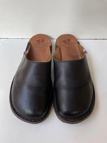 Duckfeet Blavand Danish Black Leather Slide Mules Size 44 Men's USA 10.5-11