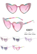 Cute Rhinestone Heart Kids Glasses