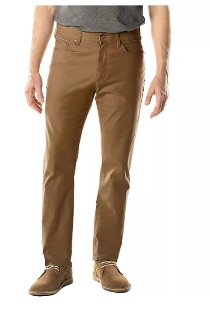 Men's Member Mark Straight Fit Mason 5 Pocket Pant SZ 40 x 32 Tobacco/Brown Tile