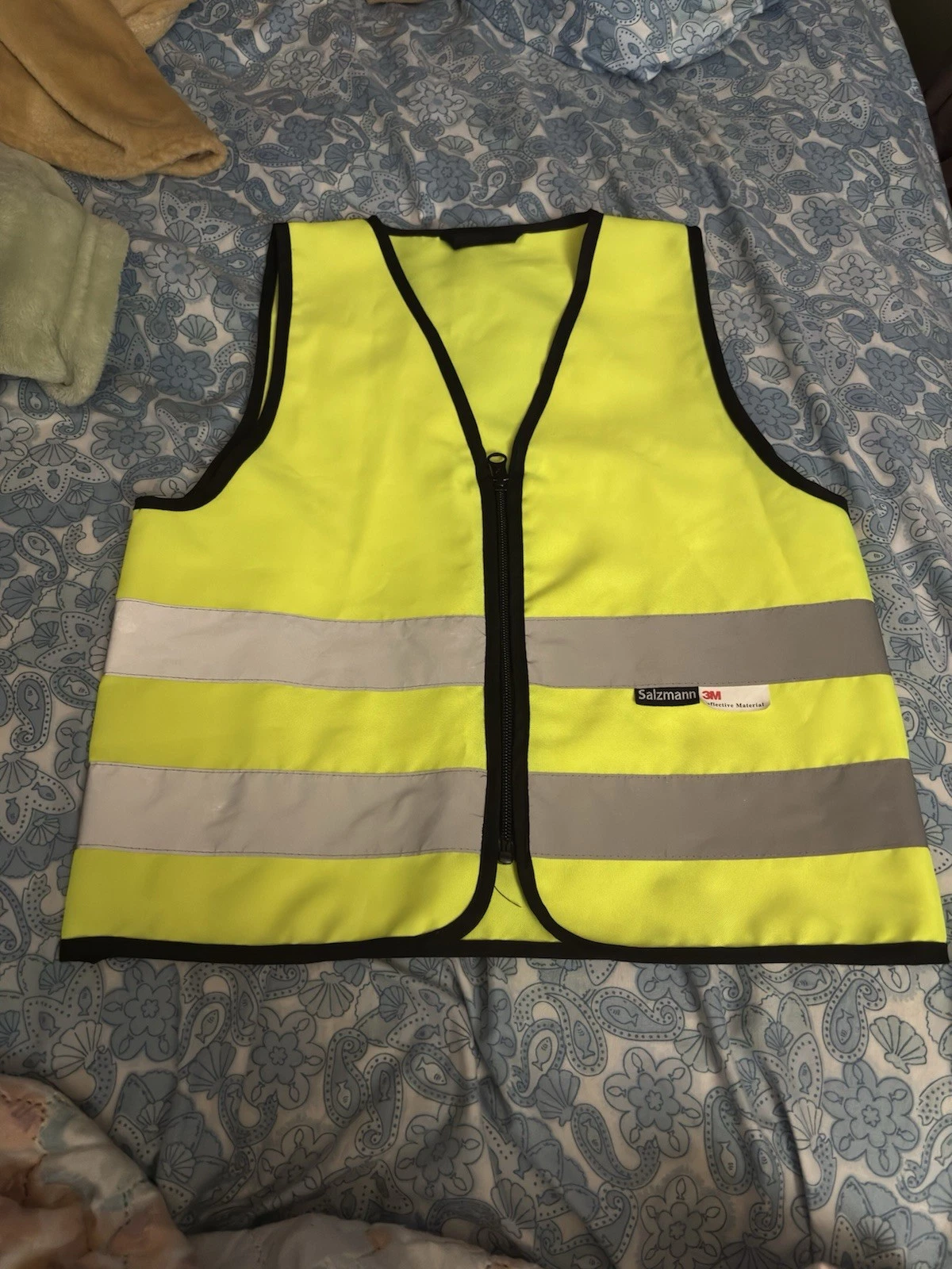 Salzmann Kids High Visibility Safety Vest Neon Yellow Reflective Youth S 10/12 image 1