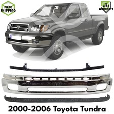 Front Bumper Chrome Steel Bumper Trim Primed Kit For 2000-2006 Toyota Tundra Front Bumper Chrome Steel Bumper Trim Primed Kit For 2000-2006 Toyota Tundra