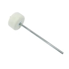 White Felt Double Kick Bass Drum Pedal Beater Mallet, Dual Sided Foot Pedal B...