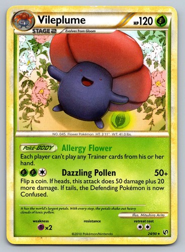 Vileplume 24/90 Rare HGSS Undaunted Pokemon Near Mint