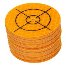 60pcs Survey Reflector Sheet 50x50mm Self-Adhesive Round Surveying Mark Yellow
