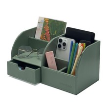 Desk Organizer, Multi-functional Leather Desktop Office Organizer, Pen Holder...