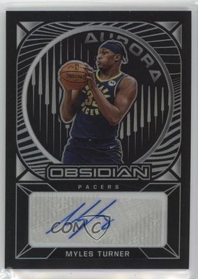 2020-21 Panini Obsidian Aurora 13/49 Myles Turner #AU-MYT Auto 17d3